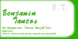 benjamin tantos business card